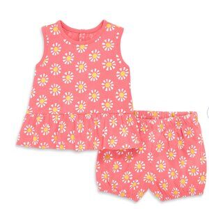 Primary baby tank & bubble shorts in guava & sunlight cutout suns (3-6mo)